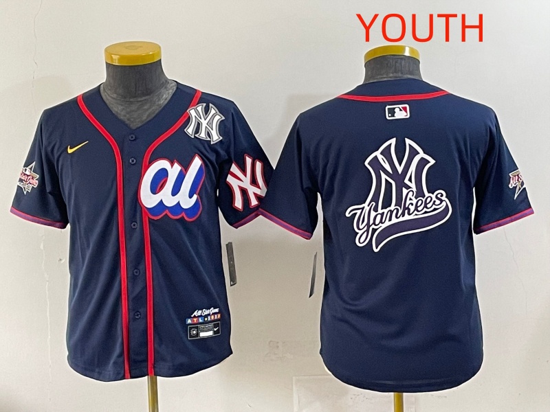 Youth 2025 New York Yankees Blank Drak Blue All star Blank Blue Nike MLB Jersey style 15